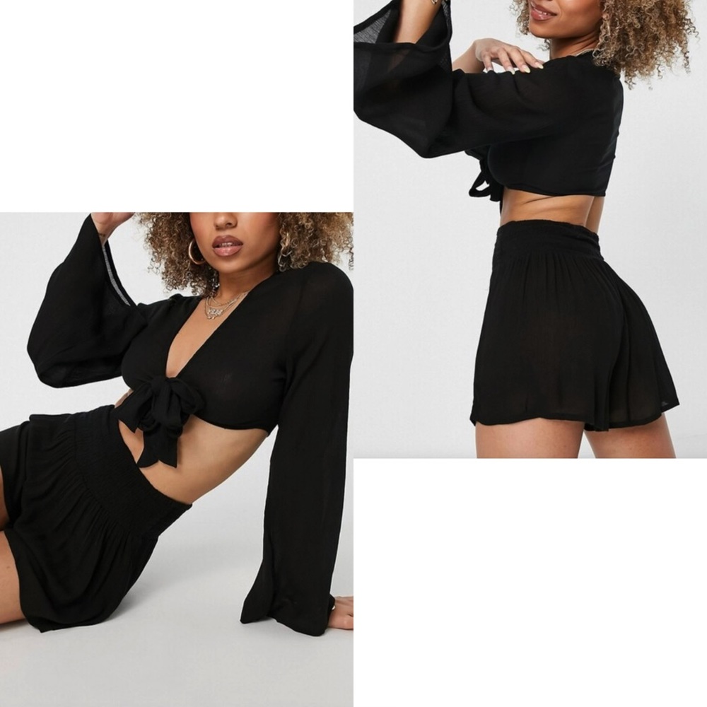 NEW ASOS* “South Beach Crepe Front & Short Set”